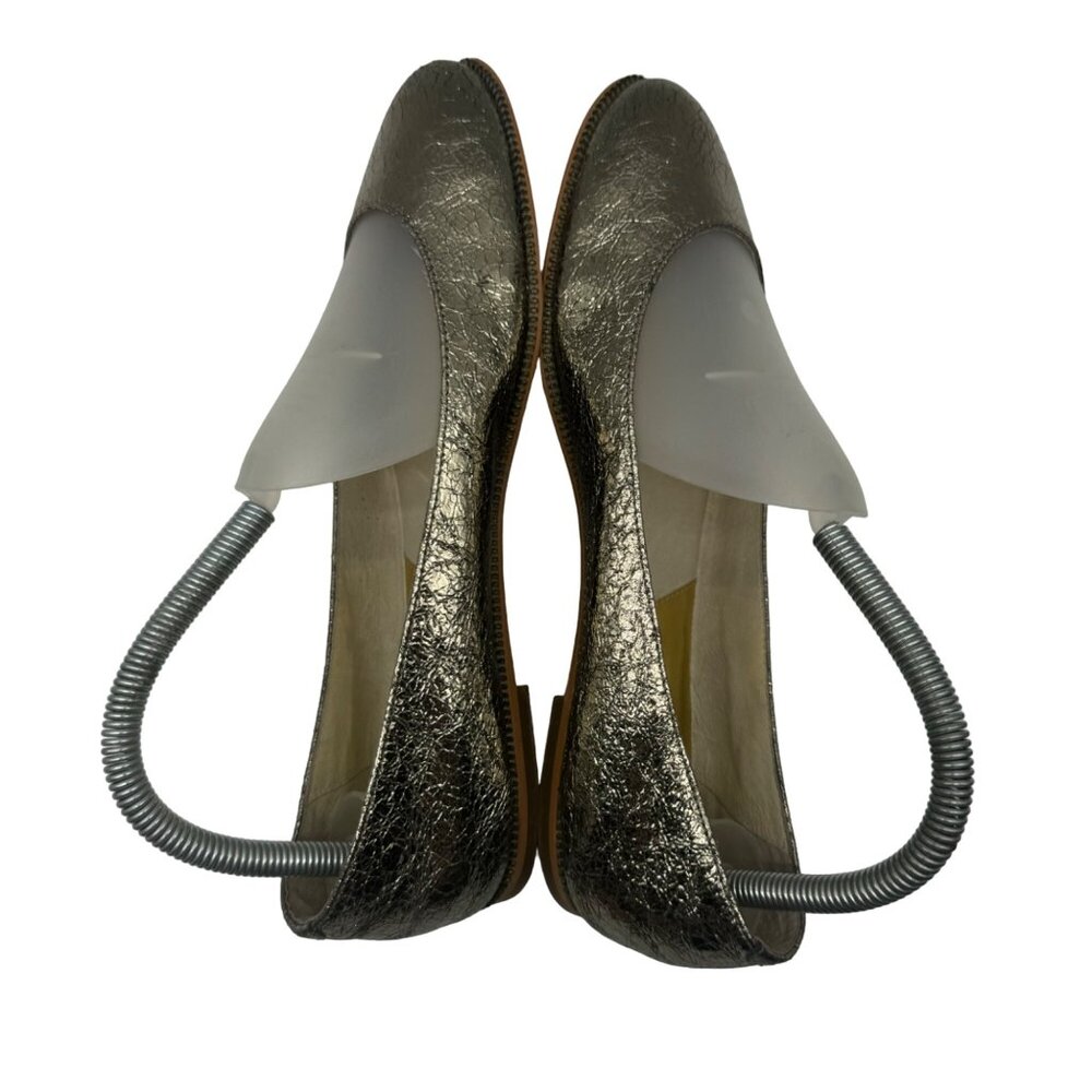 Michael Kors Bay View Gold Crinkled Metallic Round toe Ballet Flats Women' sz7.5 - Picture 6 of 11